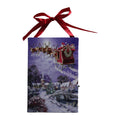 6 Led Fiber Optic Christmas Tree And Santa Sleigh Wall Art Decoration Blue