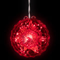 6 Red Led Hanging Crystal Sphere Ball Outdoor Christmas Decoration