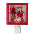 6 Red Glitter Cardinal Christmas Night Light