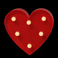 6 Battery Operated Led Lighted Red Valentines Day Heart Marquee Sign