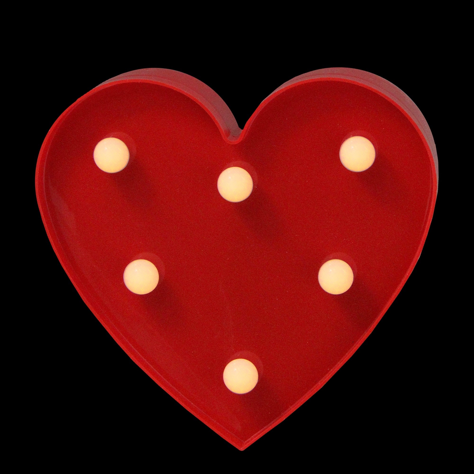 6 Battery Operated Led Lighted Red Valentines Day Heart Marquee Sign