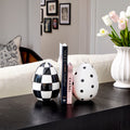 6 Resin Polka Dot And Check Easter Egg Set Of 2