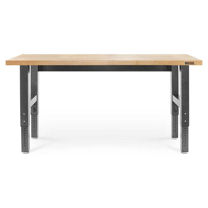 Gladiator Garageworks 6 Adjustable Height Hardwood Workbench With Hammered Granite Finish