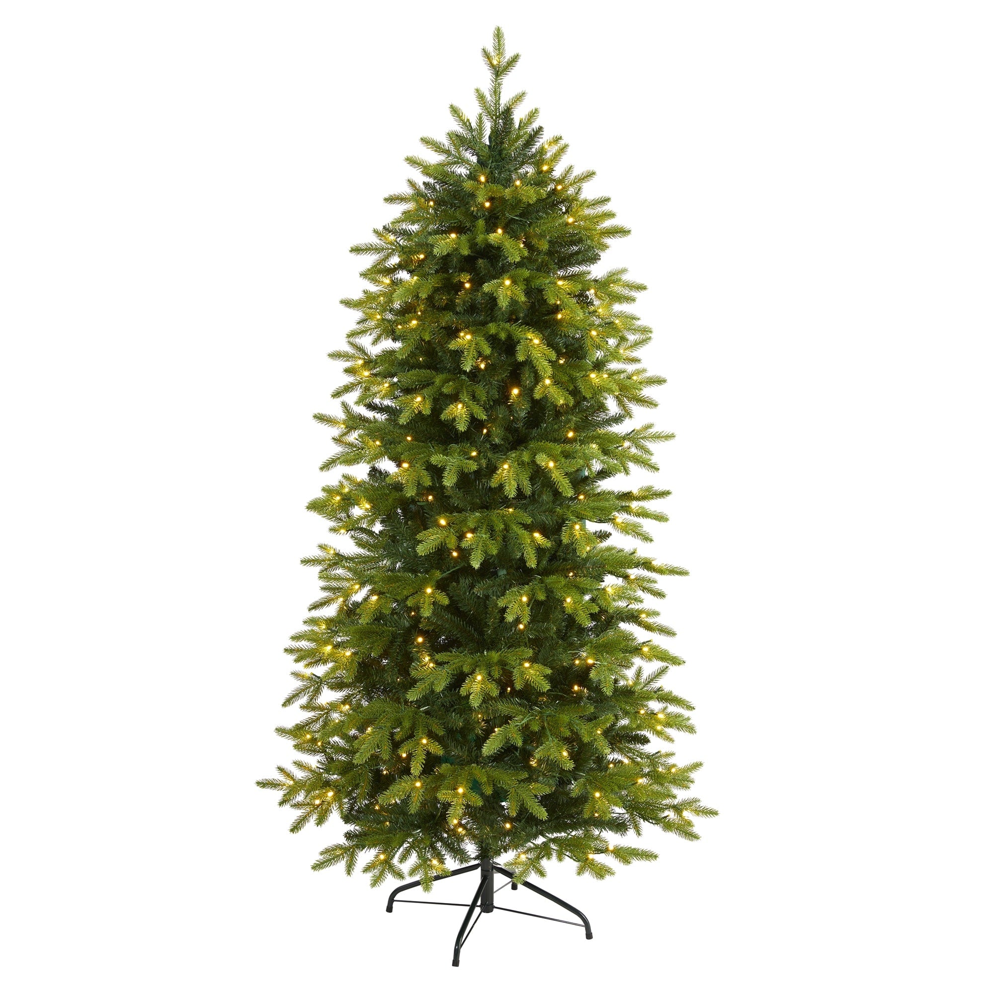 6 Belgium Fir Natural Look Christmas Tree With 300 Clear Led Lights Green