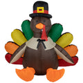 6 Inflatable Lighted Thanksgiving Turkey Outdoor Decoration N A