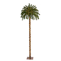 6 Christmas Palm Tree With 200 Warm White Led Lights Green
