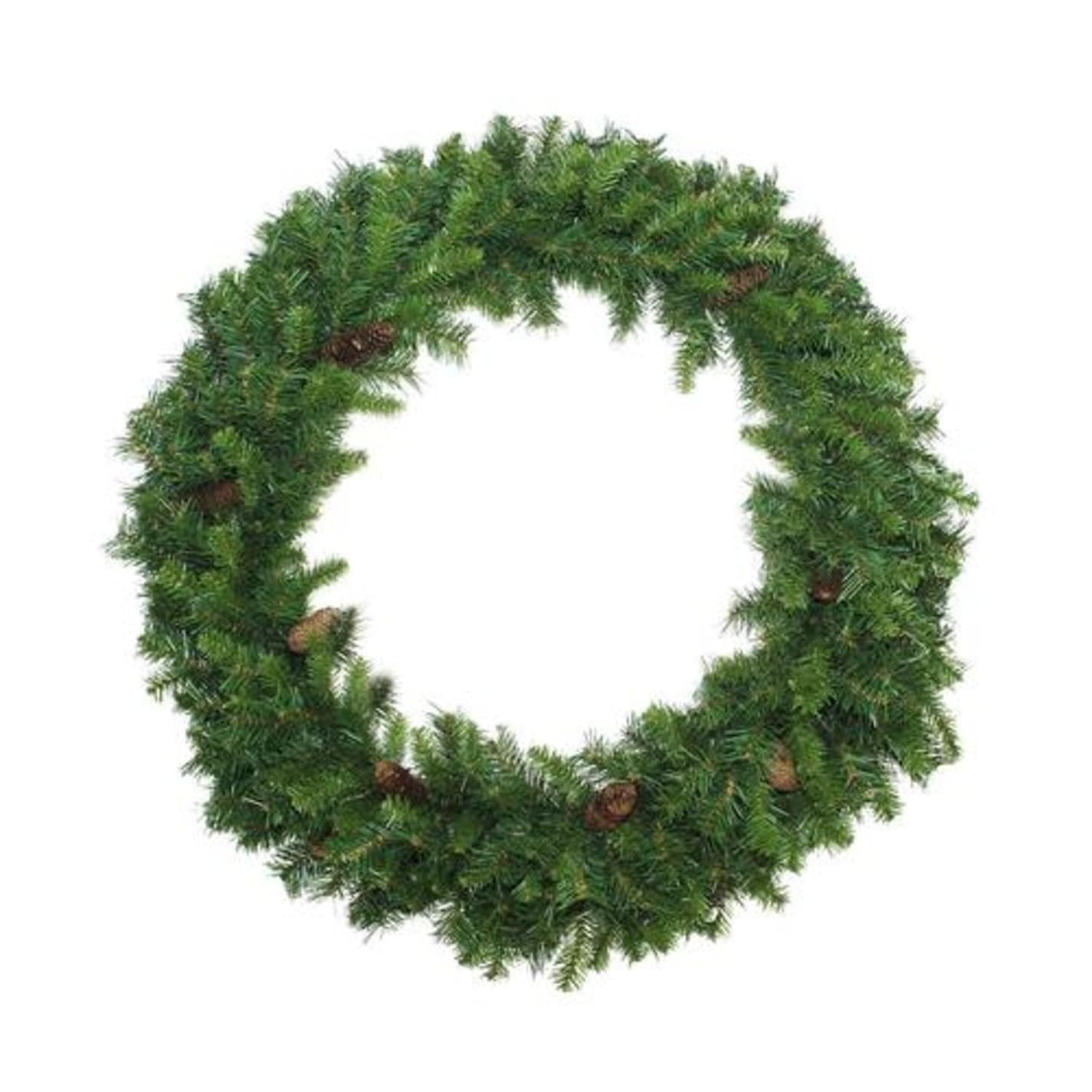 6 Dakota Red Pine Commercial Artificial Christmas Wreath With Pine Cones Unlit Green