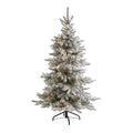 6 Flocked West Virginia Spruce Christmas Tree With 300 Clear Lights Green