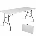 6 Folding Table Portable Plastic Indoor Outdoor Picnic Party Dining Camp Tables