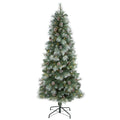 6 Frosted Tip Mountain Pine Christmas Tree With 250 Clear Lights Green