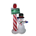 6 Inflatable Lighted Snowman With Merry Christmas Sign Christmas Yard Art Decoration