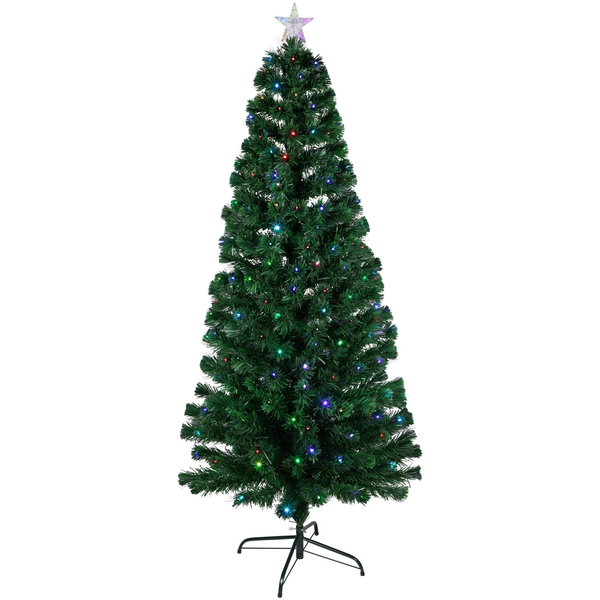 6 Pre Lit Led Color Changing Fiber Optic Christmas Tree With Star Tree Topper