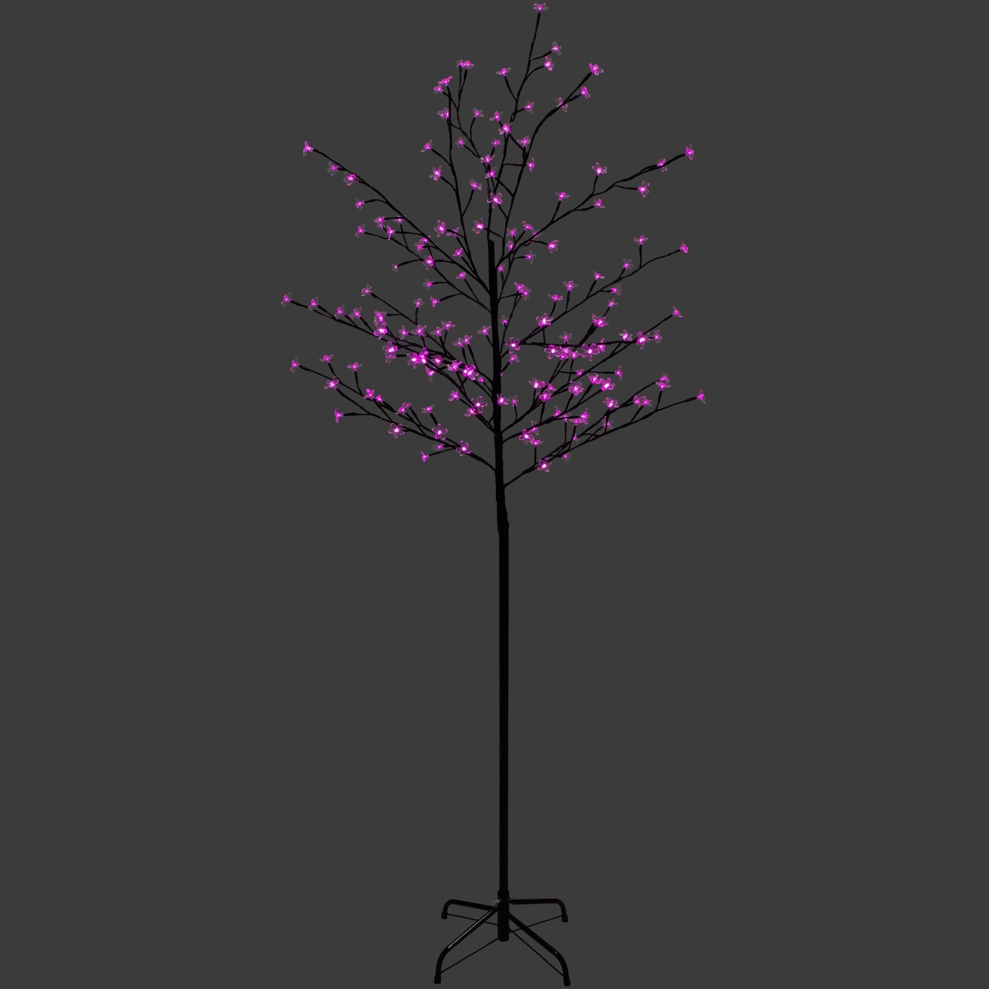 6 Pink Led Lighted Sakura Cherry Blossom Flower Artificial Tree N A