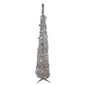 6 Pre Lit Silver Pop Up Artificial Christmas Tree Clear Lights 6 Foot