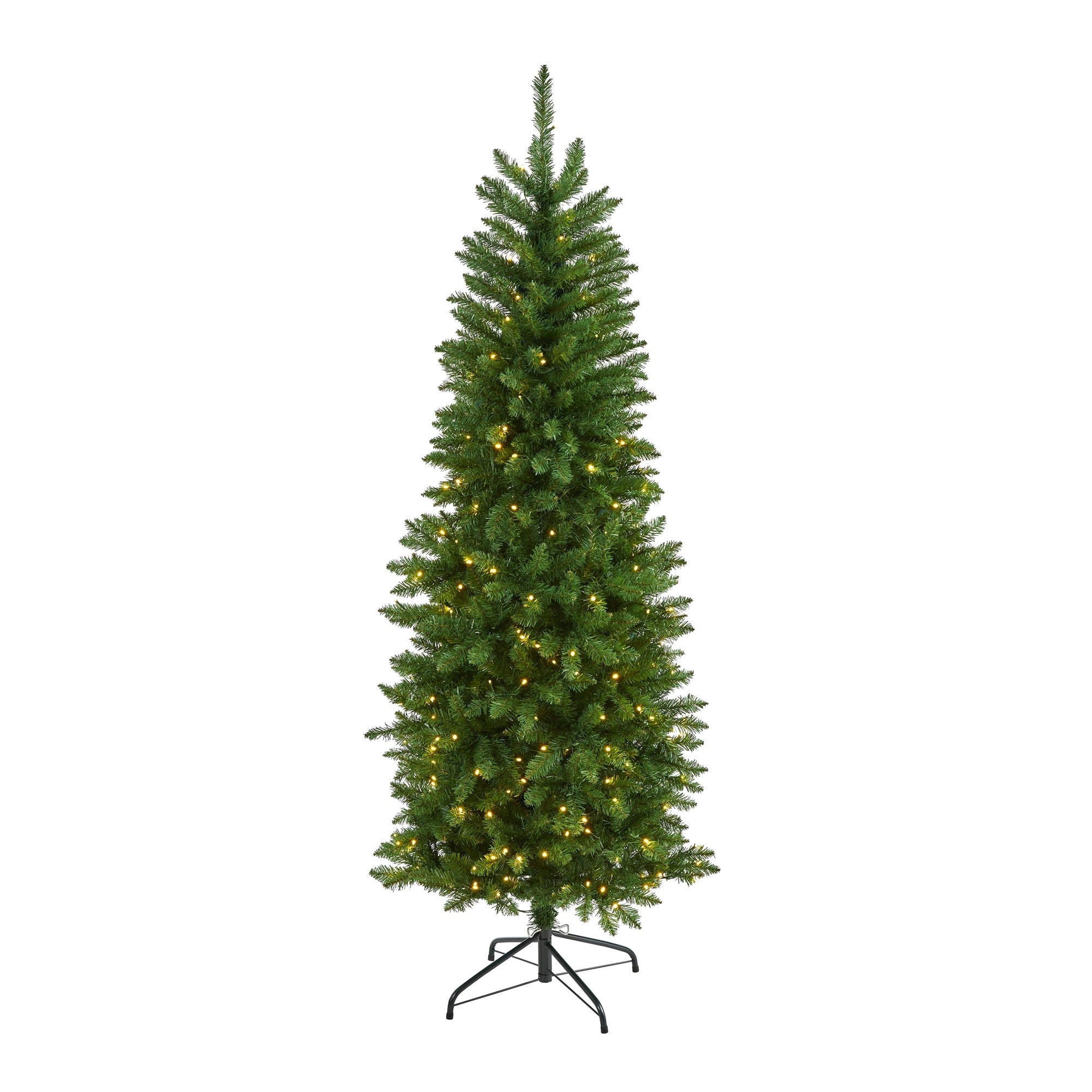 6 Slim Green Mountain Pine Christmas Tree With 250 Clear Led Lights