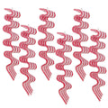 6Ct Red And White Sugar Coated Ribbon Candy Christmas Ornaments 5.75