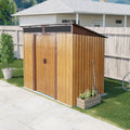 6Ft X 5Ft Outdoor Metal Storage With Transparent Plate And Foundation For Backyard Garden Patio Coffee