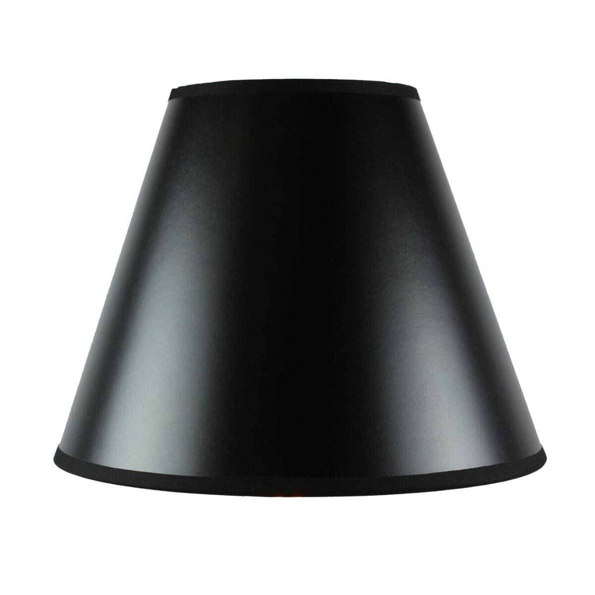 6X12X9.5 Bold Black Parchment Lampshade With True Gold Lining Hard Back Empire
