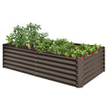 6X3X1.5Ft Galvanized Raised Garden Planter Box