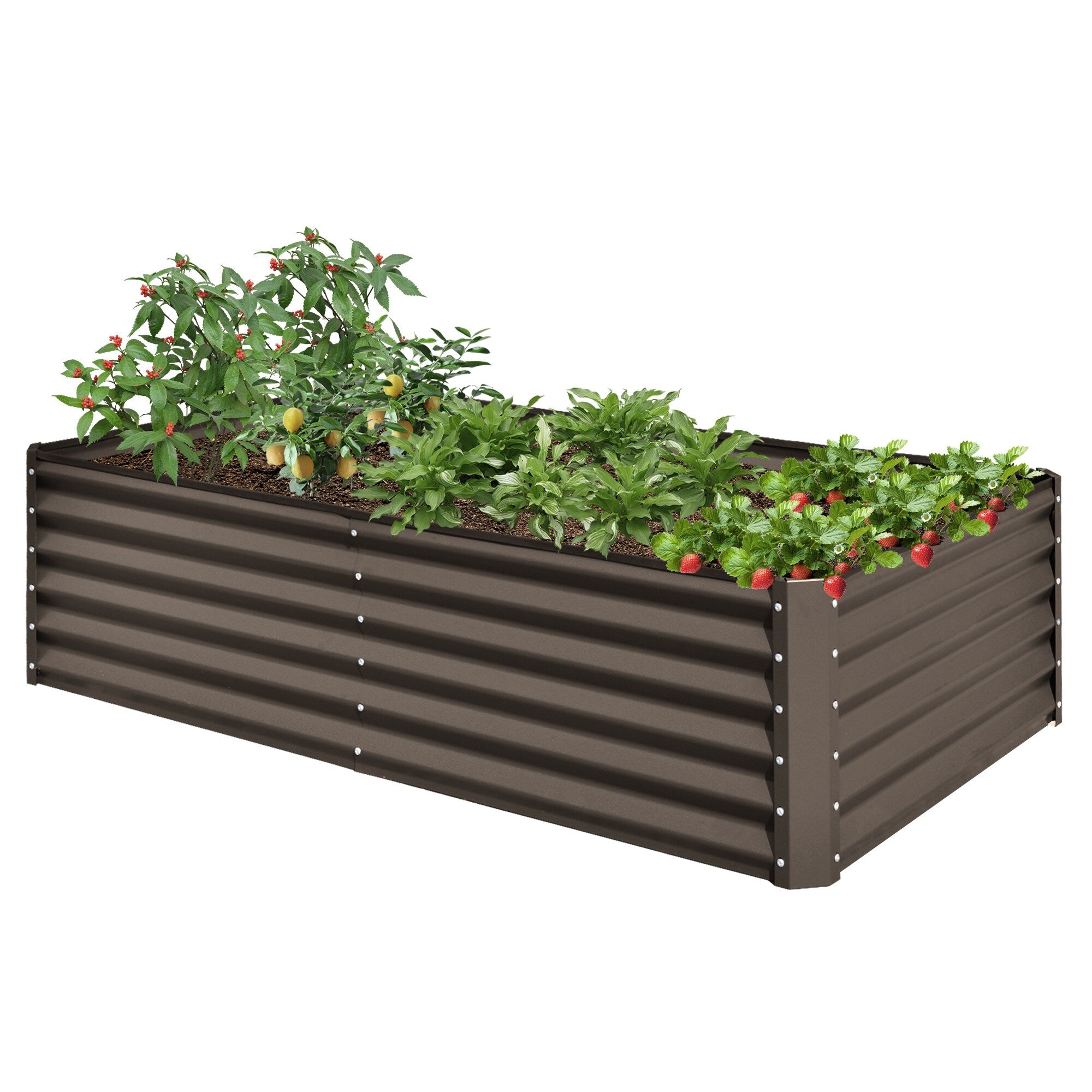 6X3X1.5Ft Galvanized Raised Garden Planter Box