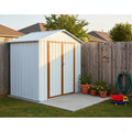 6X4 Ft Outdoor Storage Sheds Apex Roof White Yellow