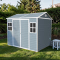 6X8 Ft Resin Storage Shed With Floor Outdoor Waterproof Garden Shed With Windows And Lockable Door