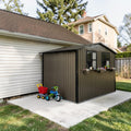 6X9 Ft Outdoor Metal Storage Shed With Windows Flower Rack And Lockable Double Doors
