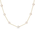 Miadora 10K Yellow Gold White Freshwater Pearl Tin Cup Necklace 7.5 8 Mm