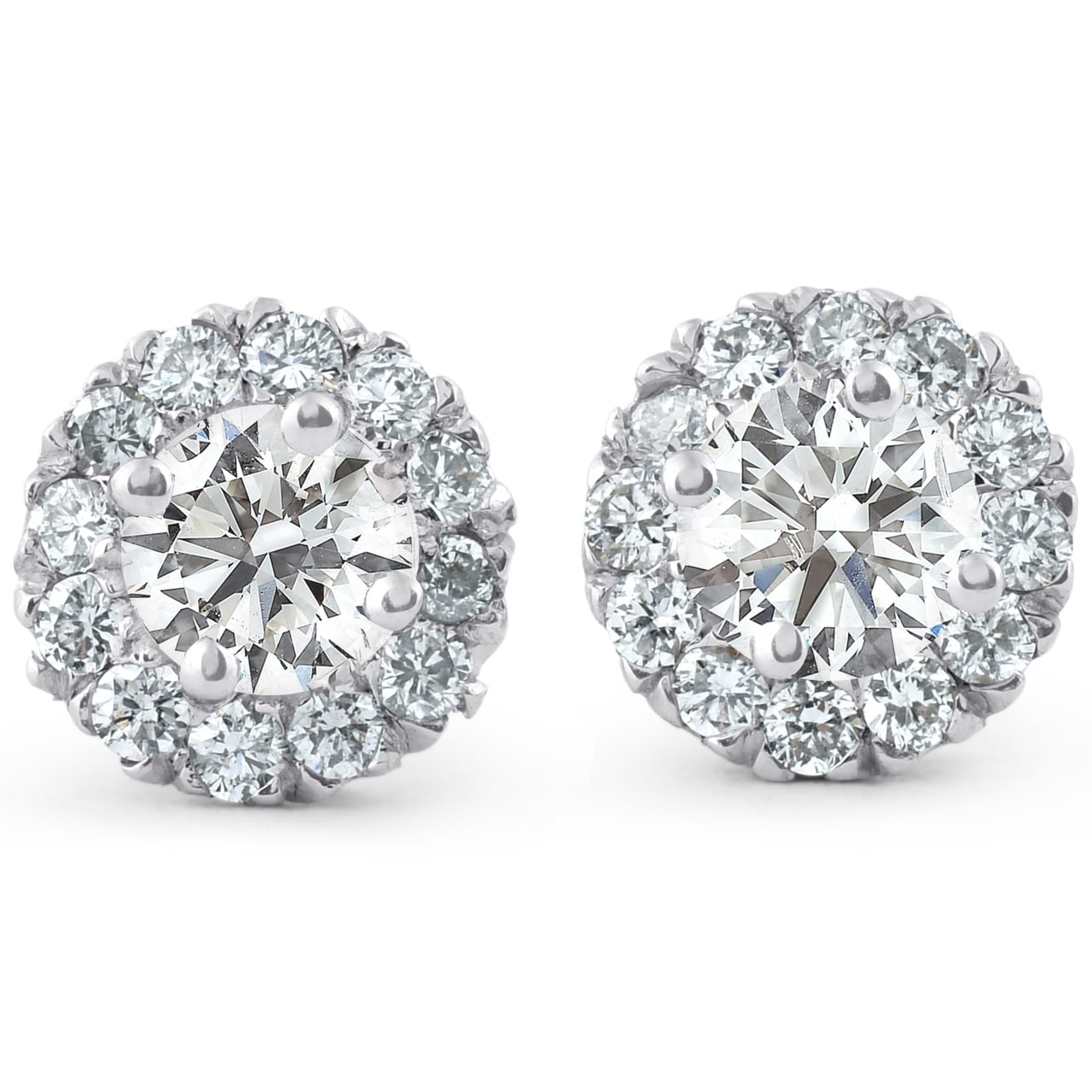 Bliss 14K White Gold 7 8Ct Tdw Halo Diamond Studs