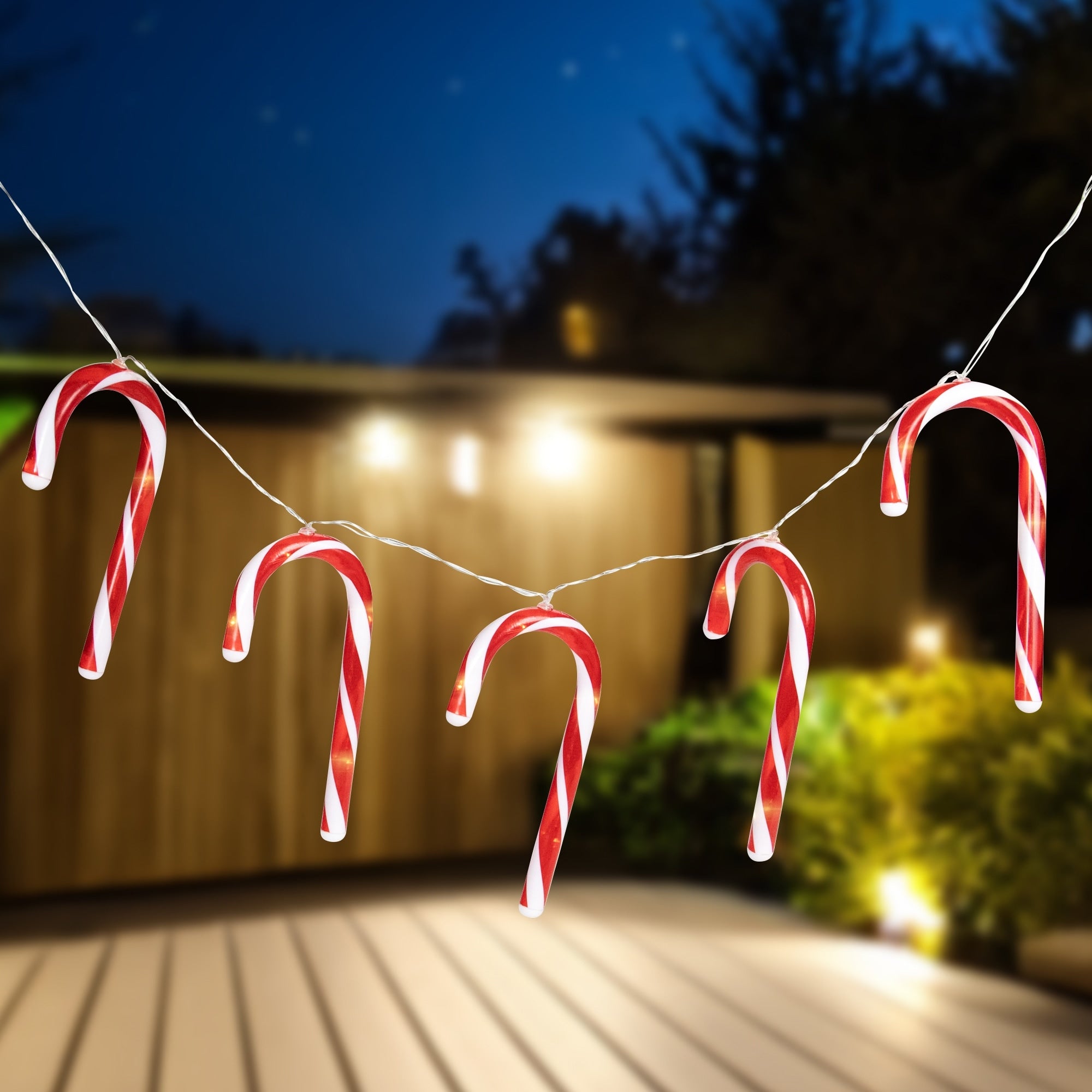 7 B O Led Warm White Candy Cane Christmas Lights 3 Clear Wire