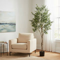 7 Foot Artificial Olive Tree In Nursery Pot With Realistic Leaves And Faux Fruit