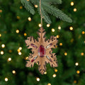 6.5 Brown And Red Plaid Paper Snowflake Christmas Ornament On Jute Rope