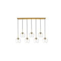 7 Light 54 Inch Pendant With Clear Glass
