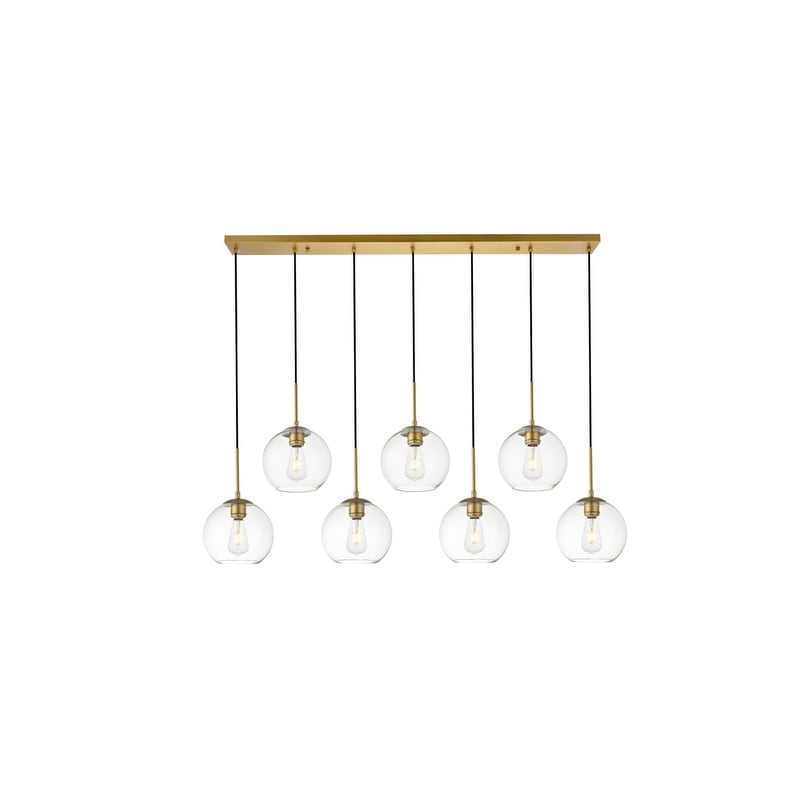 7 Light 54 Inch Pendant With Clear Glass
