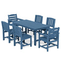 7 Piece Hdpe Outdoor Dining Set 66.9L Table With 6 Chairs