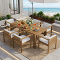 7 Piece Outdoor Acacia Wood Patio Dining Set For 6 By Leisure Zone