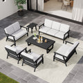 7 Piece Outdoor Patio Sofa Set Chair Set With Cushions And Coffee Table