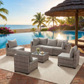 7 Piece Wicker Patio Conversation Set