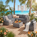 7 Pieces Outdoor Conversation Sets Patio Sectional Furniture Set Clearance