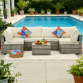 7 Pieces Outdoor Conversation Sets Patio Sectional Furniture Set Clearance