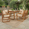 7 Pieces Patio Dining Set Outdoor Dining Table And Chairs Stylish Outdoor Furniture Set