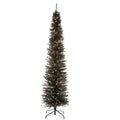 7 Ft. Black Tinsel Tree With Clear Lights