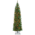 Kingswood Fir 7 Foot Faux Pencil Tree With Multicolor Lights