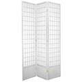7 Ft. Tall Window Pane Shoji Screen White 3 Panels
