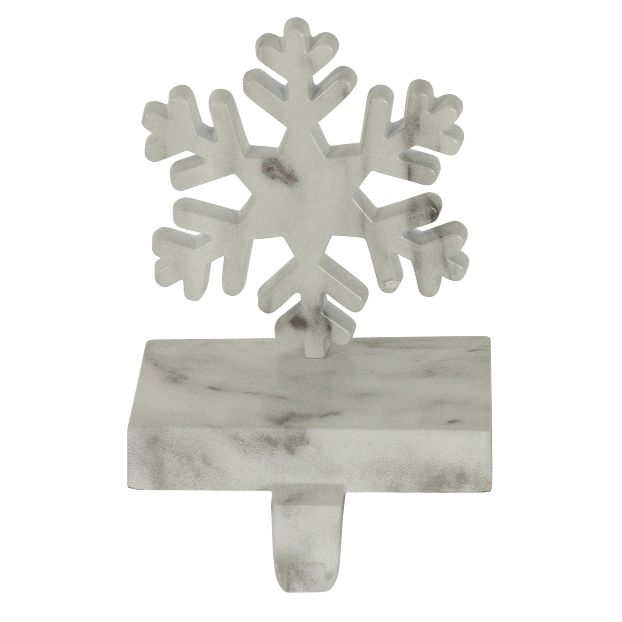 7.25 Black And White Marbled Snowflake Christmas Stocking Holder