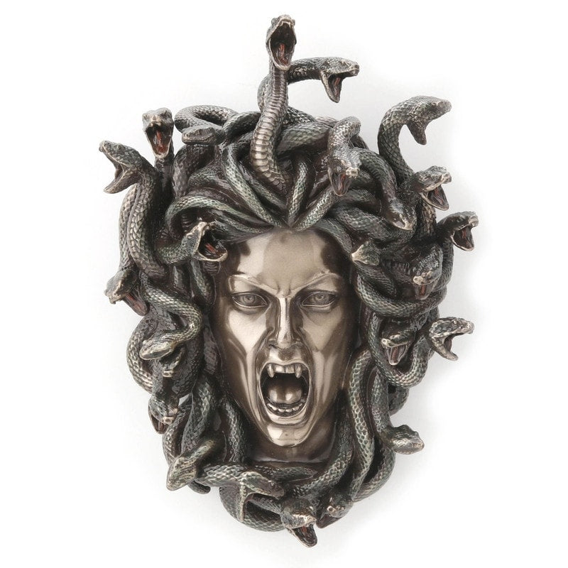 7.28 In H Head Of Medusa Wall Plaque Poly Resin