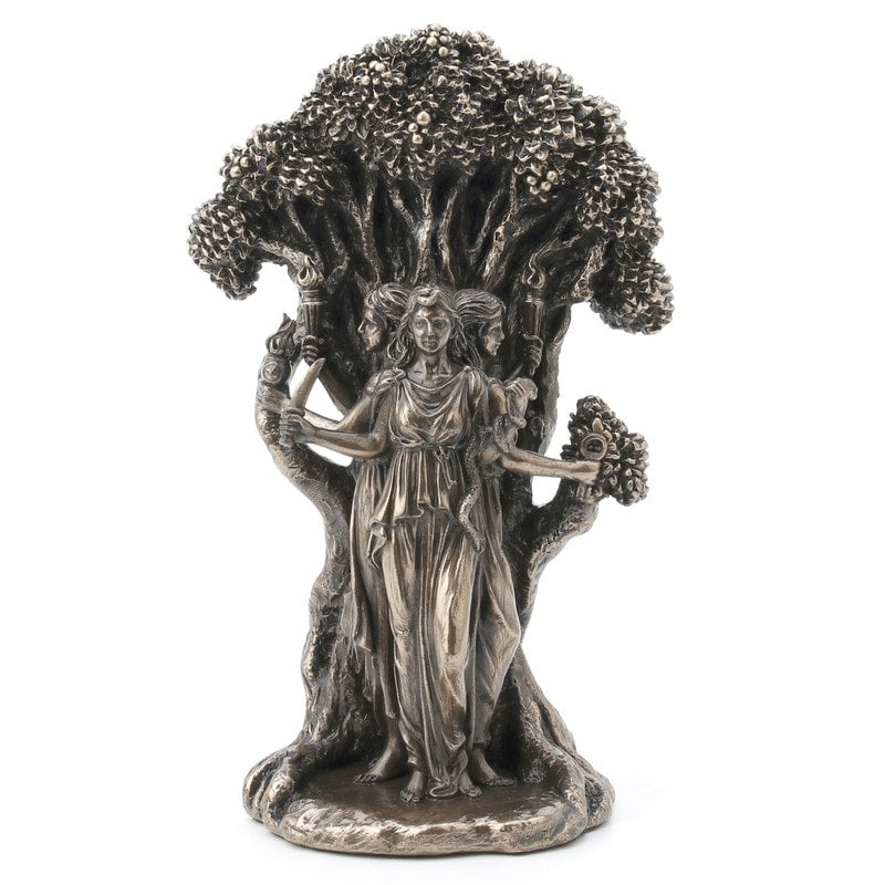 7.28 In H Triple Moon Goddess Hecate Figurine Poly Resin