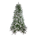 7.5 Flocked Mixed Colorado Pine Artificial Christmas Tree Unlit N A