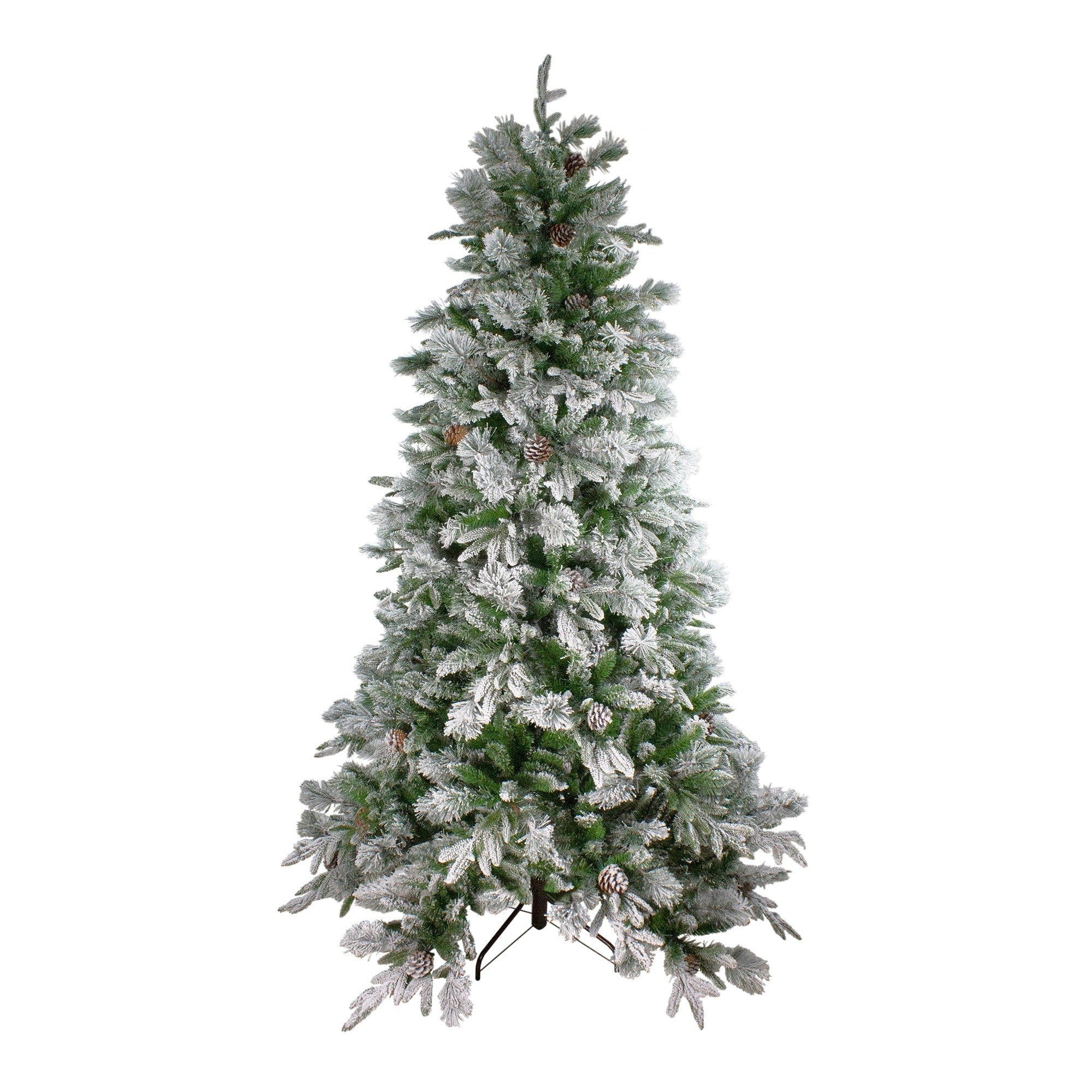 7.5 Flocked Mixed Colorado Pine Artificial Christmas Tree Unlit N A