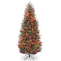 7.5 Foot Natural Fraser Slim Fir Hinged Tree With 600 Multi Lights